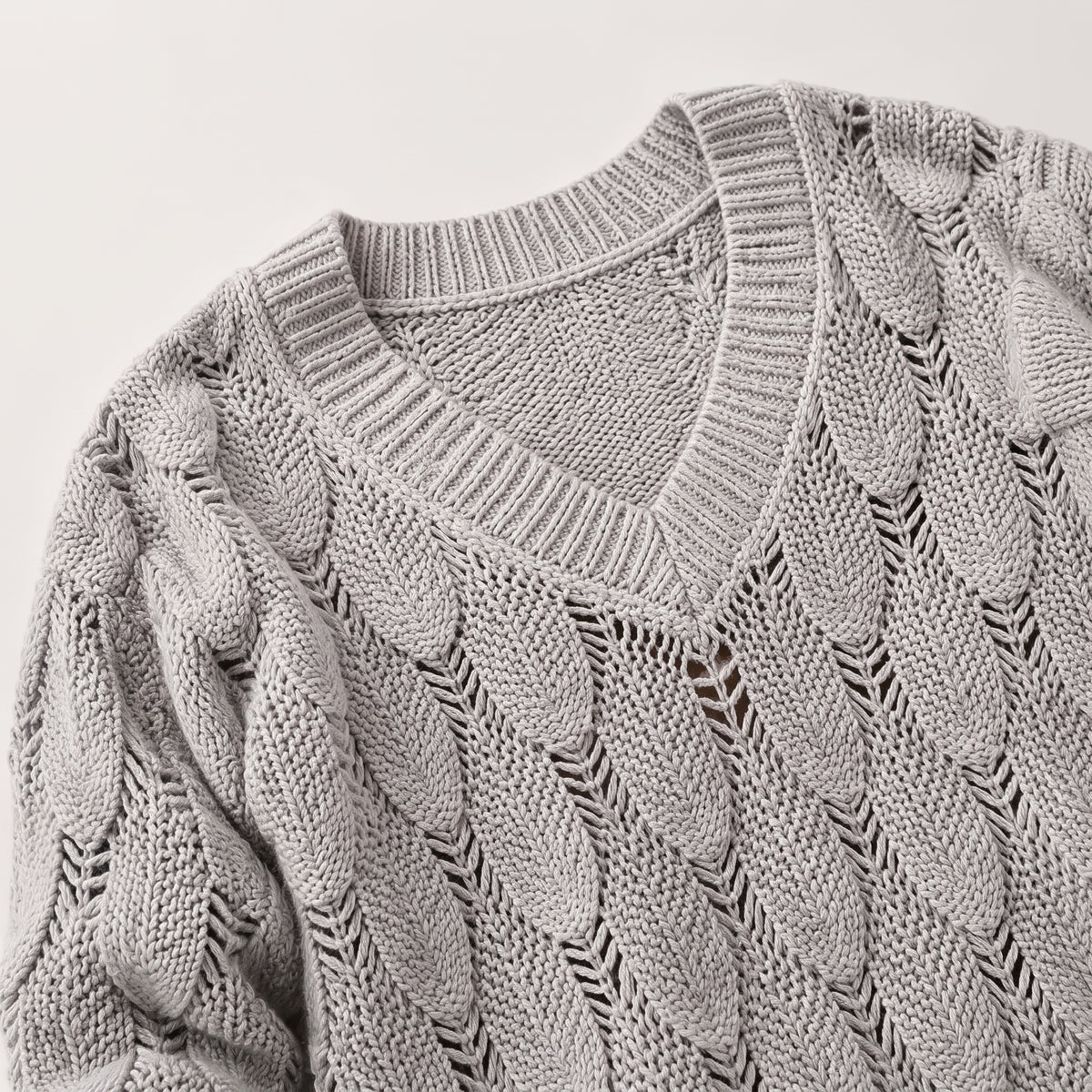 Pull Rosalie – Maille fine texturée & col V
